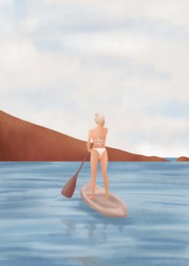 穏やかなパドルボードの旅