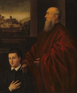 アンドレア・レニエと息子のダニエレ 作： Follower of Jacopo Tintoretto