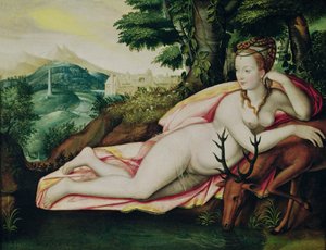 ダイアナ・ド・ポワチエ（1499-1566）、ダイアナ・ザ・ハントレス 作： Fontainebleau School