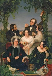 家族グループ（ブロムリー家） 1844年 （油彩・カンヴァス） 作： Ford Madox Brown