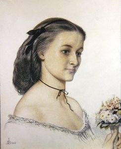 ルイ・ジョーンズ嬢の肖像 作： Ford Madox Brown