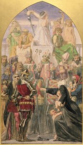正義の精神」のための習作（紙に鉛筆、水彩、ボディカラー） 作： Ford Madox Brown