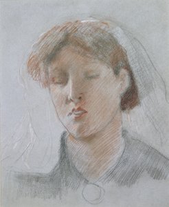 彼女の結婚式の日にアーティストの妻エマ 作： Ford Madox Brown