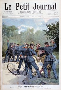 1898年にドイツの兵士とバイエルン将校の間の喧嘩 作： Fortuné Méaulle