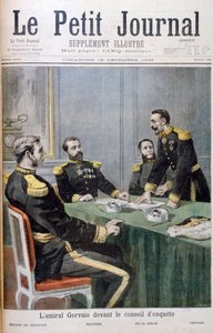1895年に調査委員会の前にいるジャーヴェイ提督 作： Fortuné Méaulle
