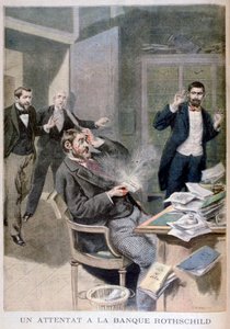 1895年にアルフォンスドロスチャイルド男爵に送られた手紙爆弾の爆発 作： Fortuné Méaulle