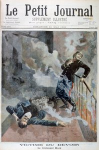 1899年、彼の義務の犠牲者であるコック中尉 作： Fortuné Méaulle