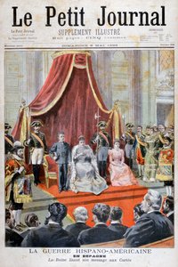 スピーチをするスペインの女王、スペイン-アメリカ戦争、1898 作： Fortuné Méaulle