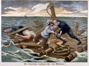 メデューサの新しいいかだ、1899年。 作： Fortuné Méaulle