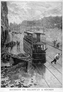 トラム事故、セーヴル、パリ、1897 作： Fortuné Méaulle