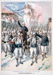 勝利!!、マダガスカルへのフランスの介入、1895 作： Fortuné Méaulle