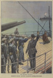 イギリスの裏切り者：軍艦に搭載されたセマフォ信号装置の実行