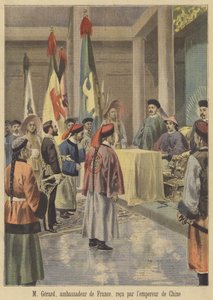 天皇が受け取ったフランスの中国大使、オーギュストジェラール 作： Fortune Louis Meaulle