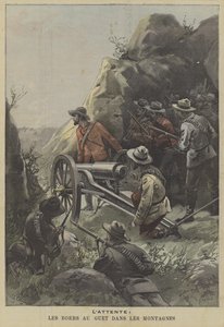 山で待ち伏せを実行する準備をしているボーアーズ 作： Fortune Louis Meaulle