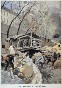 パリの建築現場 - 1899年5月14日付「Le petit journal」にて 作： Fortune Louis Meaulle