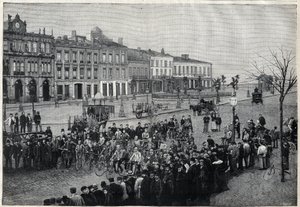 1891年のボルドー-パリ（ボルドー・パリ）自転車レースの出発点-1891年のMeaulleによる刻印 作： Fortune Louis Meaulle