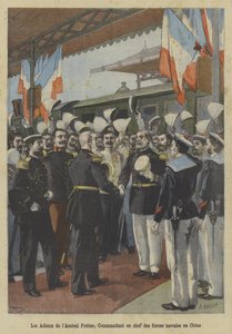 中国のフランス海軍の司令官、エドワールポッティア提督の別れ 作： Fortune Louis Meaulle
