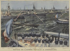 シェルブール沖のフランス海軍のレビュー