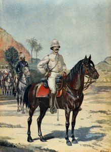 1899年、マダガスカルでのジョセフ・ガリエニ将軍（エングレーヴィング） 作： フォーチュンルイモーレ