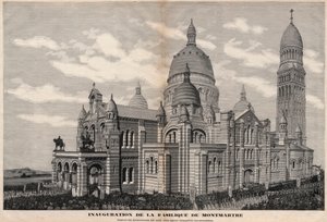 1891年、モンマルトルのサクレ・クール寺院の落成式（完成後のモニュメントの外観） - 1891年、Meaulleによるエングレーヴィング 作： Fortune Louis Meaulle