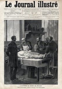 1892年に行われたジャック・ドゥ・ライナッハ男爵（1840-1892）の解剖 - 1892年の『The Illustrous Journal』に掲載されたMeaulleによる刻印