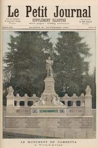 1891年11月21日、「Le Petit Journal」より、ヴィルダヴレーでのガンベッタの記念碑