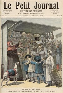 パリの元日：大通りのリトルストール、「ルプチジャーナル」のカバー、1892年1月2日 作： Fortune Louis Meaulle and Henri Meyer