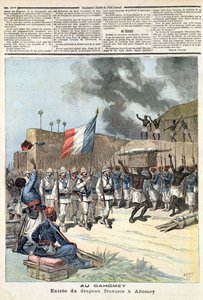 1892年12月10日、「ルプティジャーナル」からフランスの旗がアボメに入る