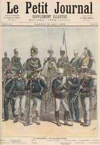 1892年5月28日、「Le Petit Journal」からのイタリア軍（カラーリソ） 作： Fortune Louis Meaulle and Henri Meyer