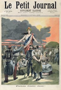 パナマ事件、「ルプチジャーナル」のイラスト入りサプリメントのフロントページから、1893年4月8日（カラーリソ）