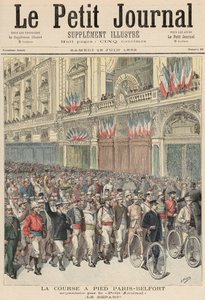 パリからベルフォールへのロードレースのスタート、「ルプチジャーナル」、1892年6月18日 作： Fortune Louis Meaulle and Henri Meyer
