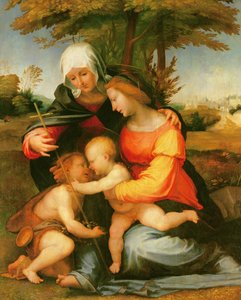 マドンナとチャイルド：聖エリサベトと幼児の聖ヨハネバプテスト 作： Fra Bartolomeo
