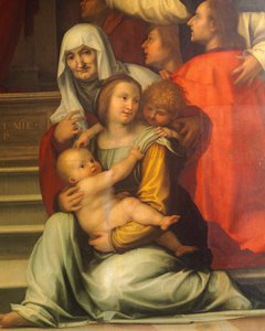 フラ・バルトロメオとして知られるバルトロメオ・デッラ・ポルタ作「慈悲の聖母」（1472-1517）、詳細