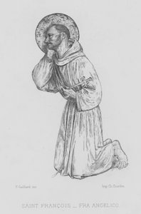 アッシジの聖フランシスコ（リトグラフ 作： Fra (after) Angelico