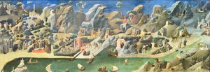 砂漠での聖なる父親の生活からの物語 (Thebaid) 作： Fra (c.1387 1455) Angelico
