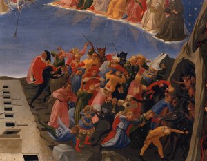 最後の審判、のろわれた者の詳細、1431年頃（パネルのテンペラ）（49992の詳細） 作： Fra (c.1387 1455) Angelico