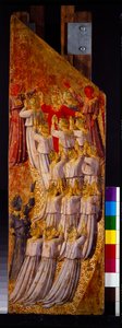 天国への上昇と地獄への下降を示す最後の審判の2つのパネル（パネル） 作： Fra (c.1387 1455) Angelico