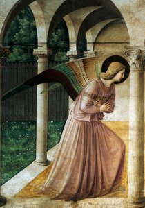 フラ アンジェリコ (約 1400-1455) として知られるジョヴァンニ ダ フィエーゾレによる受胎告知、詳細