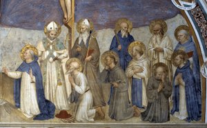 聖人との十字架刑、詳細 作： Fra  Angelico