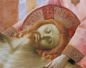 十字架からの降下」または「三位一体の祭壇画」（木にテンペラ 作： Fra  Angelico