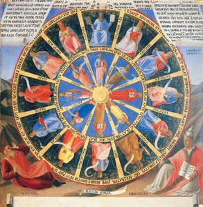 預言者や伝道者が描かれた「神秘の輪」のインセット、イエスの生涯が描かれた「アルマディオ・デッリ・アルジェンティ（銀の胸像）」のパネル 作： Fra  Angelico
