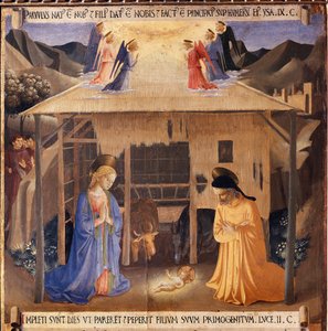 キリストの生涯：キリスト降誕、アルマディオ・デッリ・アルジェンティ。(木にテンペラ 作： Fra  Angelico