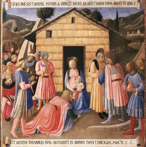 キリストの生涯：マギの崇拝 アルマディオ・デッリ・アルジェンティ(木にテンペラ 作： Fra  Angelico