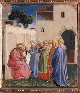 聖ヨハネ・バプテスマの命名（木の上の絵 作： Fra  Angelico