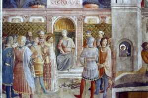 皇帝ヴァレリアンによる聖ローレンスの死刑宣告 作： Fra  Angelico