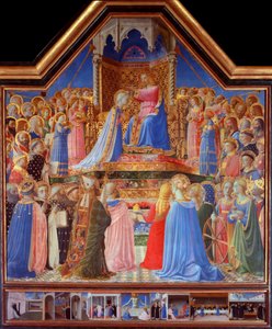聖母の戴冠式（聖ドミニクの生涯の場面のプレデラ）（絵画 作： Fra  Angelico