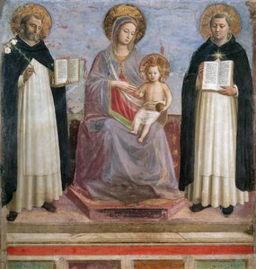 SSドミニクとトマスアクィナスとの聖母子 作： Fra  Angelico