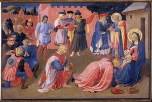 マギの崇拝。リナイオリの幕屋（木地に絵画 作： Fra  Angelico