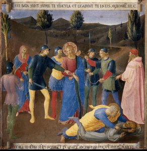 イエスの逮捕キリストの生涯、アルマディオ・デッリ・アルジェンティ。(木にテンペラ 作： Fra  Angelico