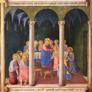聖体拝領。キリストの生涯」アルマディオ・デッリ・アルジェンティ(木にテンペラ 作： Fra  Angelico